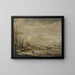 Rivière gelée con un ponte pedonale - Aert van der Neer — quadro incorniciato alla parete