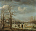 Paesaggio invernale vicino a una città con alberi spogli - Aert van der Neer — vista dell’opera