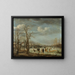 Paesaggio invernale vicino a una città con alberi spogli - Aert van der Neer — quadro incorniciato alla parete