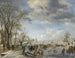 Inverno in Olanda, scena di pattinaggio - Aert van der Neer — vista dell’opera