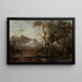 Paesaggio boscoso con cacciatore - Aert van der Neer — quadro incorniciato alla parete