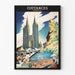 Poster Coutances vintage – Cattedrale e mercato