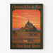 Poster Mont-Saint-Michel vintage – Tramonto e traversata in carrozza