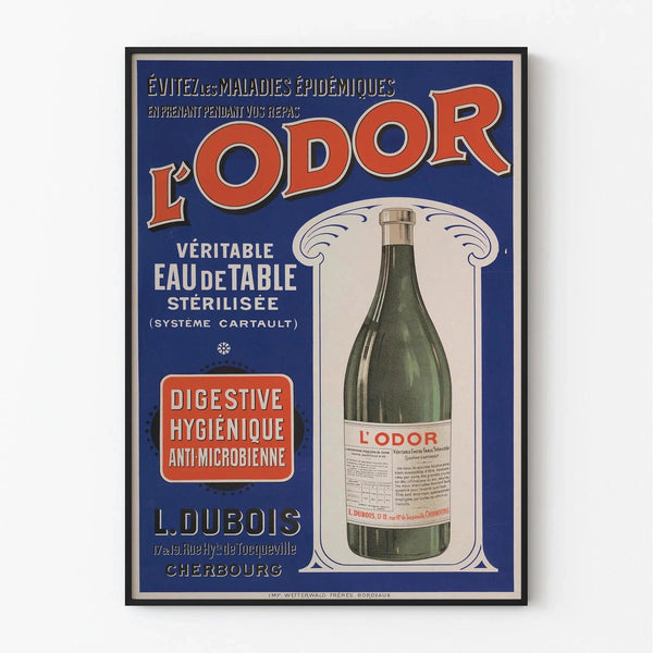 Affiche publicitaire vintage – Eau de table L’Odor