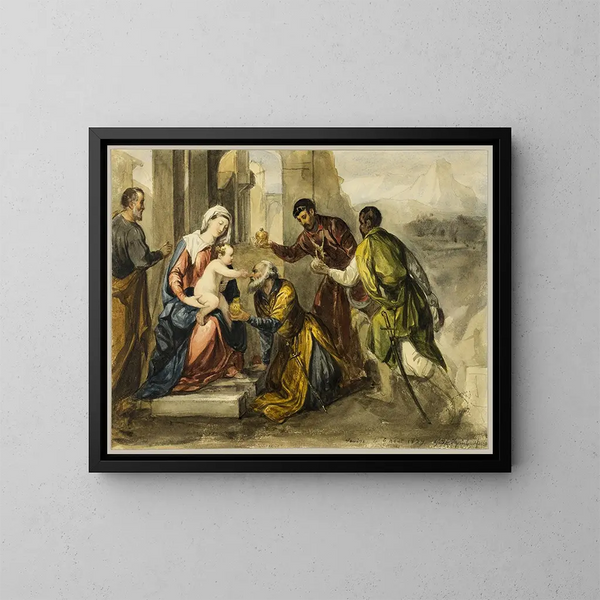 Adorazione dei Magi - Dopo Bonifacio Veronese — quadro incorniciato alla parete