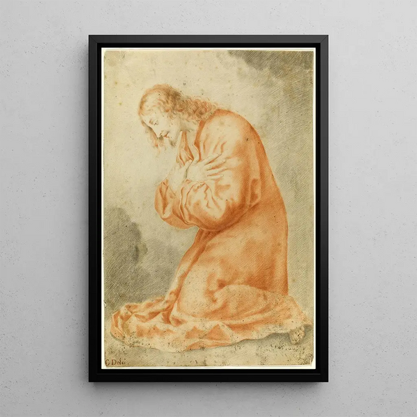 Cristo in ginocchio - Dopo Carlo Dolci — quadro incorniciato alla parete