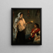 Florence Nightingale con la sua lampada accanto a un paziente - Dopo Henrietta Rae — quadro incorniciato alla parete