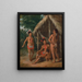 Una famiglia caraibica delle Isole Sottovento all'esterno di una capanna - Agostino Brunias — quadro incorniciato alla parete