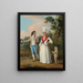 Un giovane coppia e un bambino che passeggiano a La Dominique - Agostino Brunias — quadro incorniciato alla parete