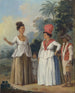 Donne antillaises di colore con un bambino e un domestico nero - Agostino Brunias — vista dell’opera