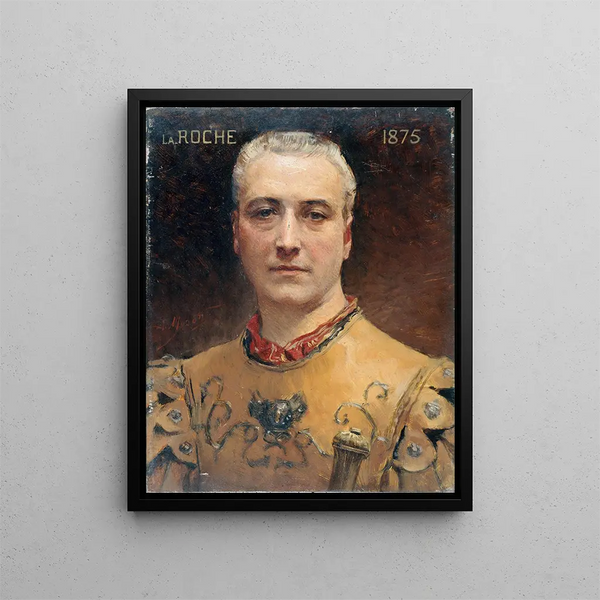 Ritratto di Jules Laroche 1841-1925 socio della Comédie Française in costume di scena - Aimé Morot — quadro incorniciato alla parete