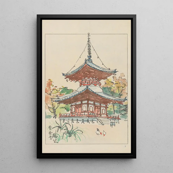 Riproduzione del dipinto Santuario Aizendo per il Dio Indiano della Volontà - Akamatsu Rinsaku