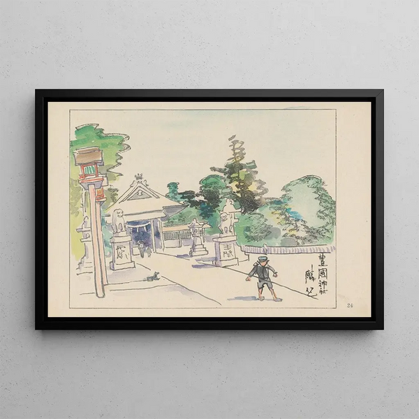 Sanctuaire Toyokuni dedicato a Toyotomi Hideyoshi - Akamatsu Rinsaku — quadro incorniciato alla parete