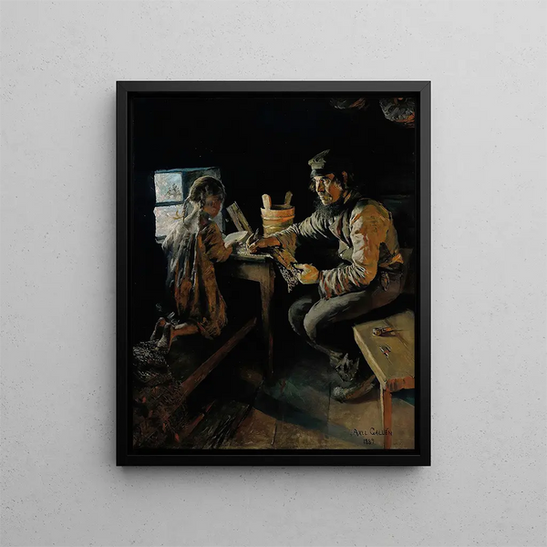Prima lezione - Akseli Gallen-Kallela — quadro incorniciato alla parete