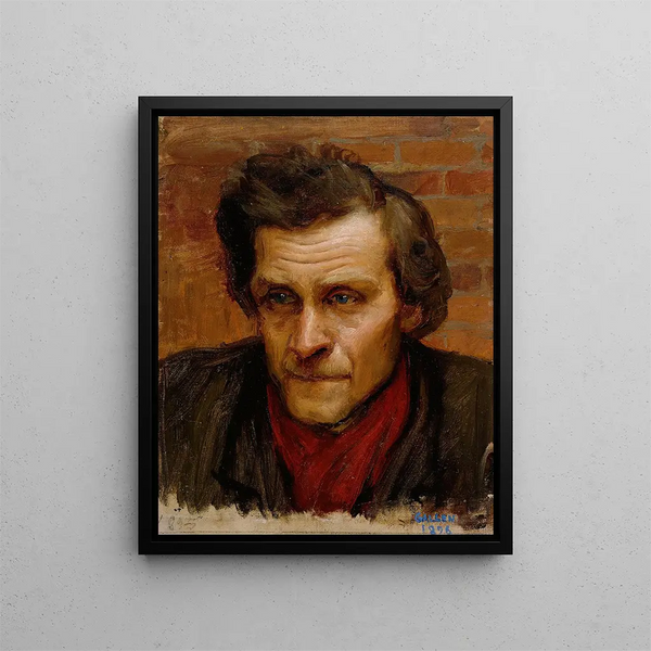 Studio di testa di uomo per il quadro Ai margini del fiume Tuonela - Akseli Gallen-Kallela — quadro incorniciato alla parete