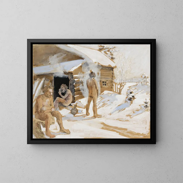 Fuori dal sauna - Akseli Gallen-Kallela — quadro incorniciato alla parete