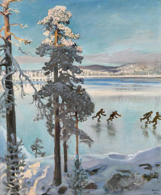 Akseli GallenKallela - Skaters on Lake Ruovesi.webp