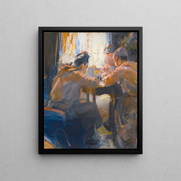 I giocatori di carte - Akseli Gallen-Kallela — quadro incorniciato alla parete