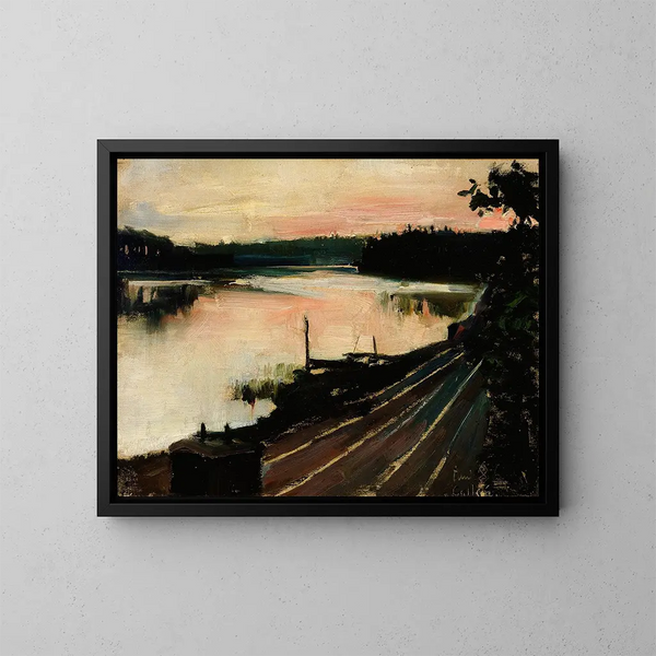 Vista da Elintarha al tramonto - Akseli Gallen-Kallela — quadro incorniciato alla parete
