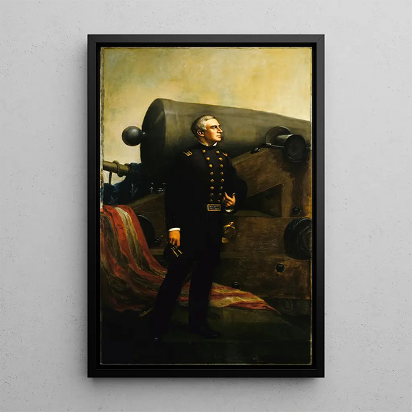 Il primo colpo di cannone a Fort Sumter, Major Robert Anderson - Alban Jasper Conant — quadro incorniciato alla parete