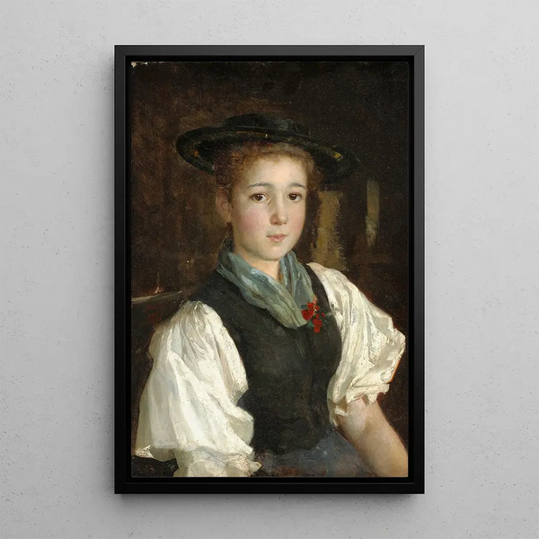 Riproduzione del dipinto Giovane contadina - Albert Anker
