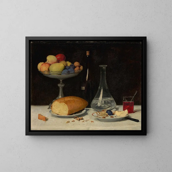 Natura morta con moderazione - Albert Anker — quadro incorniciato alla parete