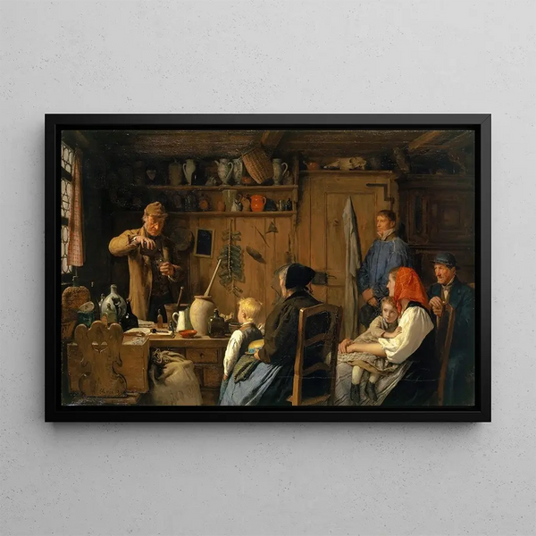 Le Charlatan - Albert Anker — quadro incorniciato alla parete