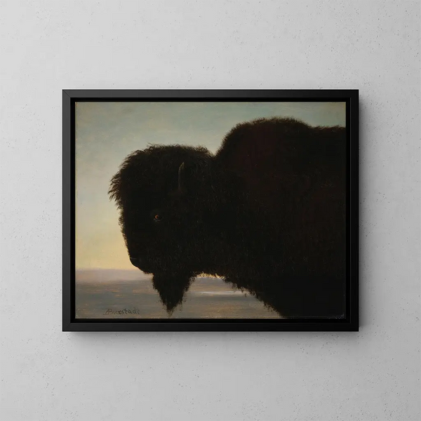 Tête de buffle - Albert Bierstadt — quadro incorniciato alla parete
