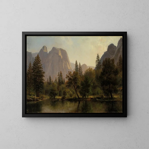 Rochers de la cathédrale, vallée de Yosemite - Albert Bierstadt — quadro incorniciato alla parete