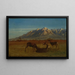 Cervi nella casa di montagna - Albert Bierstadt — quadro incorniciato alla parete
