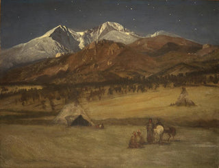 Campo indiano al tramonto - Albert Bierstadt — vista dell’opera