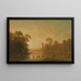 Crepuscolo con cervi - Albert Bierstadt — quadro incorniciato alla parete