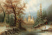 Paesaggio invernale romantico con pattinatori sul ghiaccio vicino a un castello - Albert Bredow — vista dell’opera