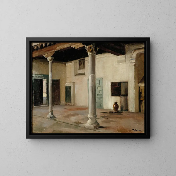 Interno cortile a Toledo - Albert Edelfelt — quadro incorniciato alla parete