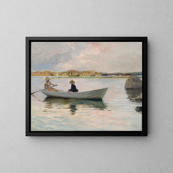 Filles dans un bateau à rames - Albert Edelfelt — quadro incorniciato alla parete