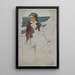 Donna seduta sul parapetto della barca schizzo - Albert Edelfelt — quadro incorniciato alla parete