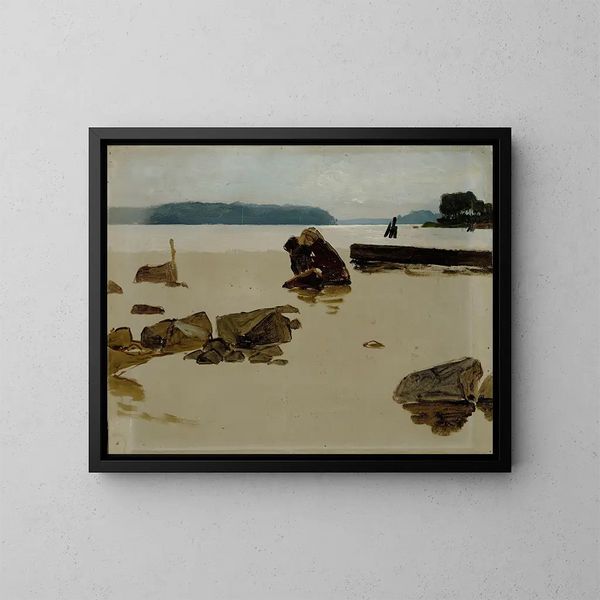 Mer aperto al largo di Haikko, studio per Ragazzi che giocano sulla spiaggia - Albert Edelfelt — quadro incorniciato alla parete