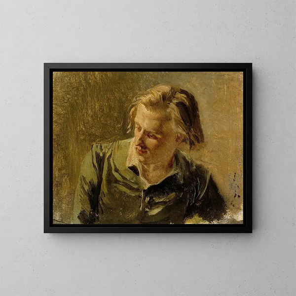 Ritratto di un giovane uomo - Albert Edelfelt — quadro incorniciato alla parete