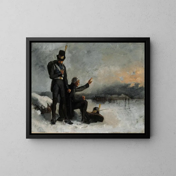 Scène della guerra finlandese - Albert Edelfelt — quadro incorniciato alla parete