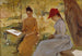 Le Sorelle dell'artista Annie e Berta che intrecciano ghirlande - Albert Edelfelt — vista dell’opera