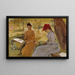 Le Sorelle dell'artista Annie e Berta che intrecciano ghirlande - Albert Edelfelt — quadro incorniciato alla parete