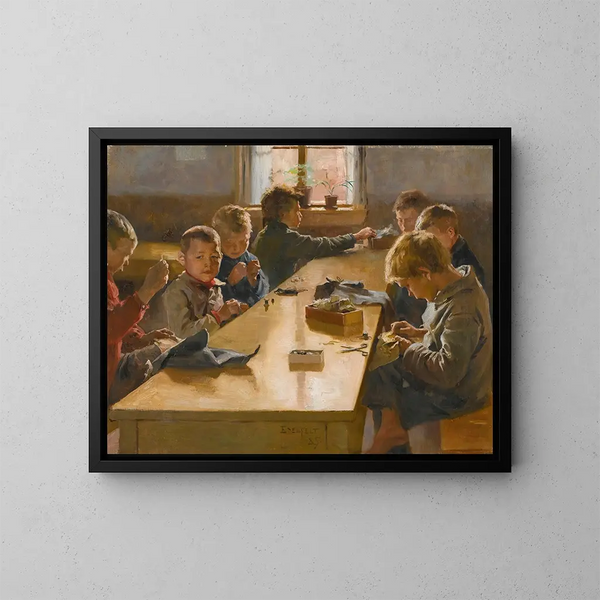 L'atelier des garçons à Helsinki - Albert Edelfelt — quadro incorniciato alla parete