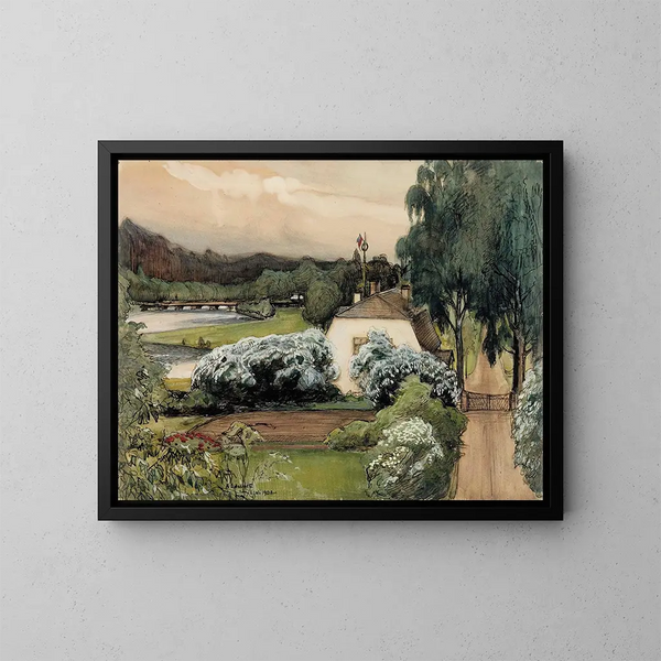La maison des intendants au manoir de Saari - Albert Edelfelt — quadro incorniciato alla parete