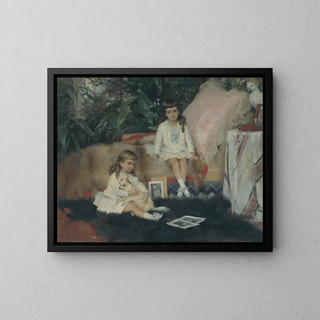 I grandi sovrani Boris e Kirill Vladimirovitch bambini - Albert Edelfelt — quadro incorniciato alla parete