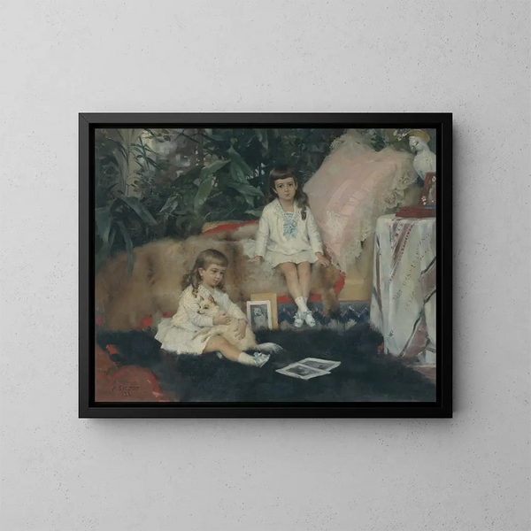 I grandi sovrani Boris e Kirill Vladimirovitch bambini - Albert Edelfelt — quadro incorniciato alla parete