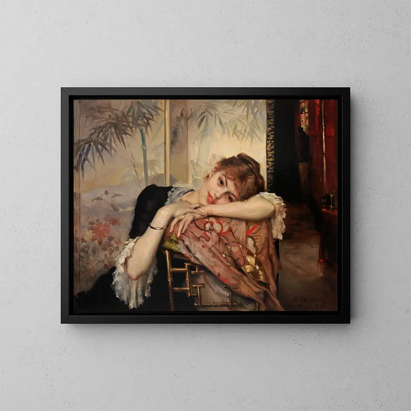 La Parisienne Virginie - Albert Edelfelt — quadro incorniciato alla parete