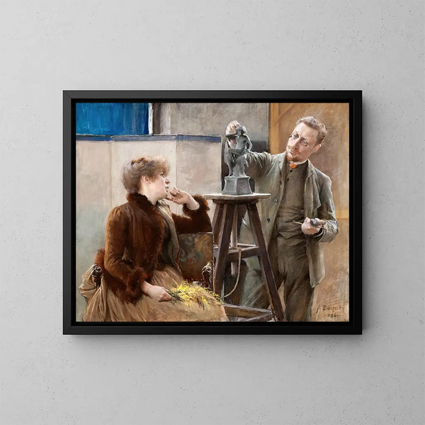 Il scultore Ville Vallgren e sua moglie - Albert Edelfelt — quadro incorniciato alla parete