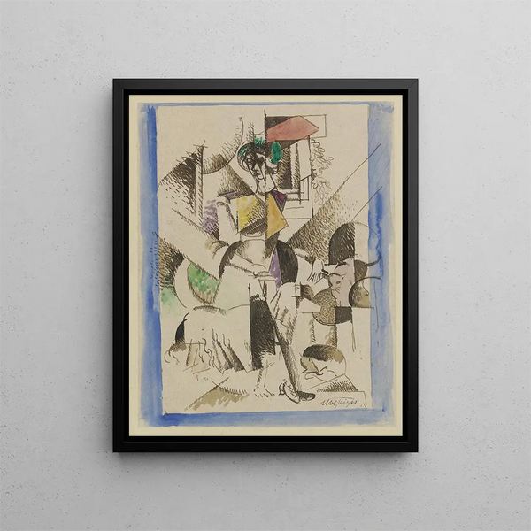Ritratto cubista - Albert Gleizes — quadro incorniciato alla parete