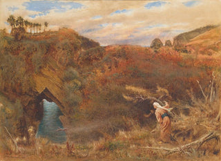 Albert Goodwin - Prince Camaralzaman watching the robber of the Talisman.webp