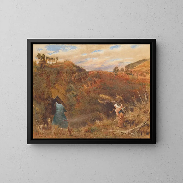 Il principe Camaralzaman che osserva il ladro del talismano - Albert Goodwin — quadro incorniciato alla parete